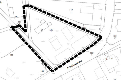 Abbildung 1: Geltungsbereich Bebauungsplan „Obere Friedhofstraße“, unmaßstäblich